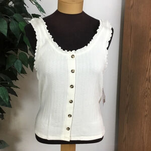 SO button down sleeveless tank Woman’s Junior’s size XL ivory